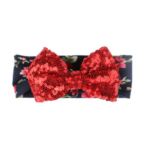 Floral Sequins Bow